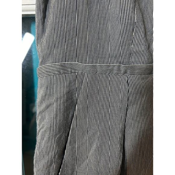 J. CREW FACTORY Gray Grey Career Short Cap Sleeve Stripe Cotton Silk Dress 14 - Picture 13 of 16